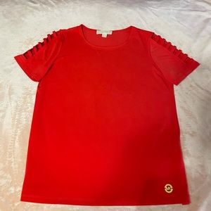 Michael Kors Top, cold shoulder style, vibrant orange, size M, new without tags